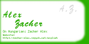 alex zacher business card